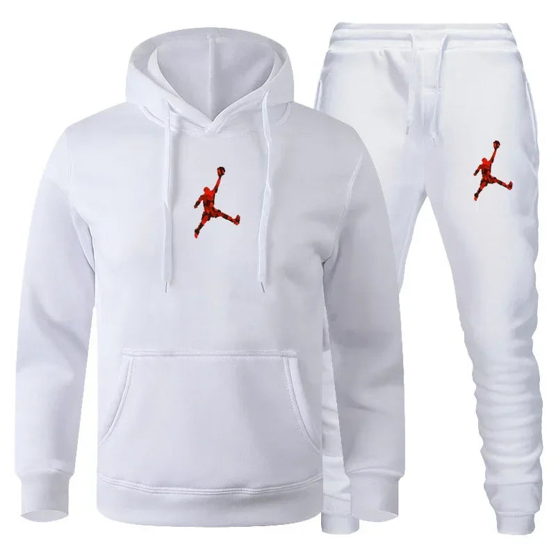 2025 Autumn/Winter Men's jogging Fitness sportswear Set: Fashionable long-sleeved sweatshirt + casual pants 2-piece set