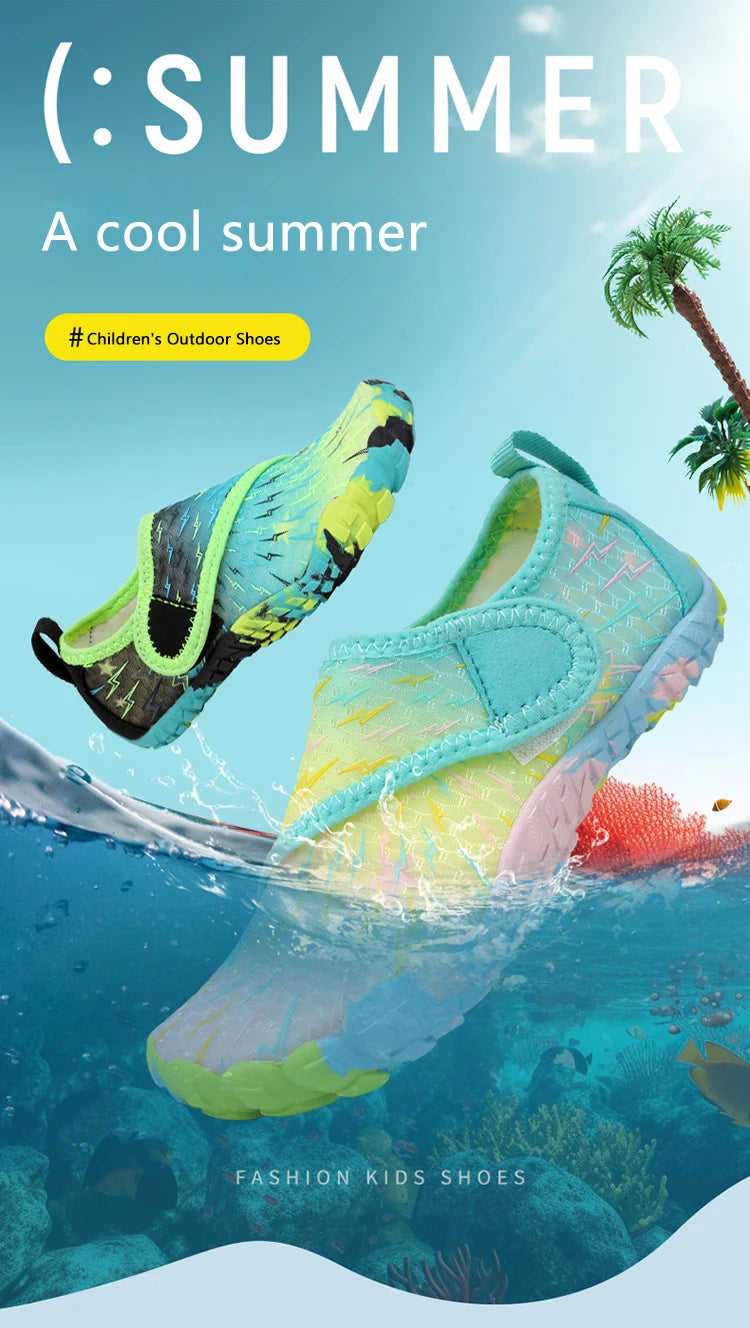 Kids Quick-Drying Shoes Anti Slip Wear-Resistant Cushioning Collision Prevention Soft Breathable Kids Quick-Drying Water Shoes