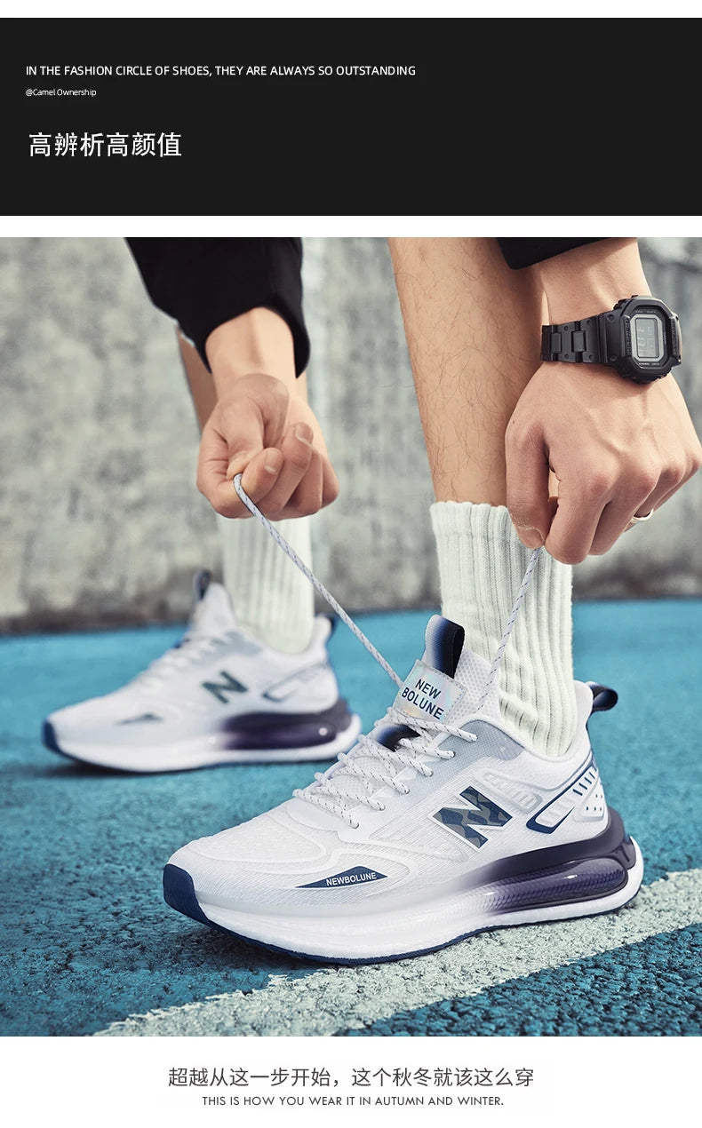 Sports Shoes for Men Mesh Breathable Comfortable Outdoor Sports Trendy Lace-up Sneakers 2025 New Casual Running Shoes for Man