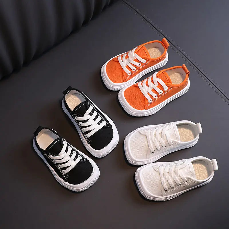 Kids Non-slip Comfort Sneakers Shoe Toddlers Tennis shoesChildren Sport Canvas Shoes Lace-up Girls Flat Boys Casual Shoes