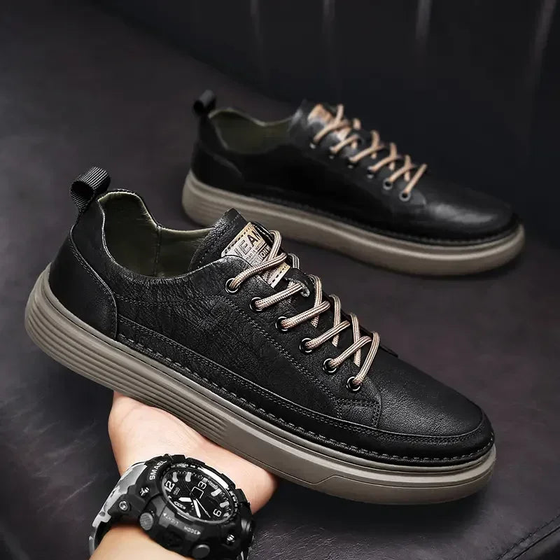 Classic Men's Sneakers Platform Slip on Casual Shoes for Men Leather Sneakers New Comfort Flat Shoes Spring Men's Loafers Shoes