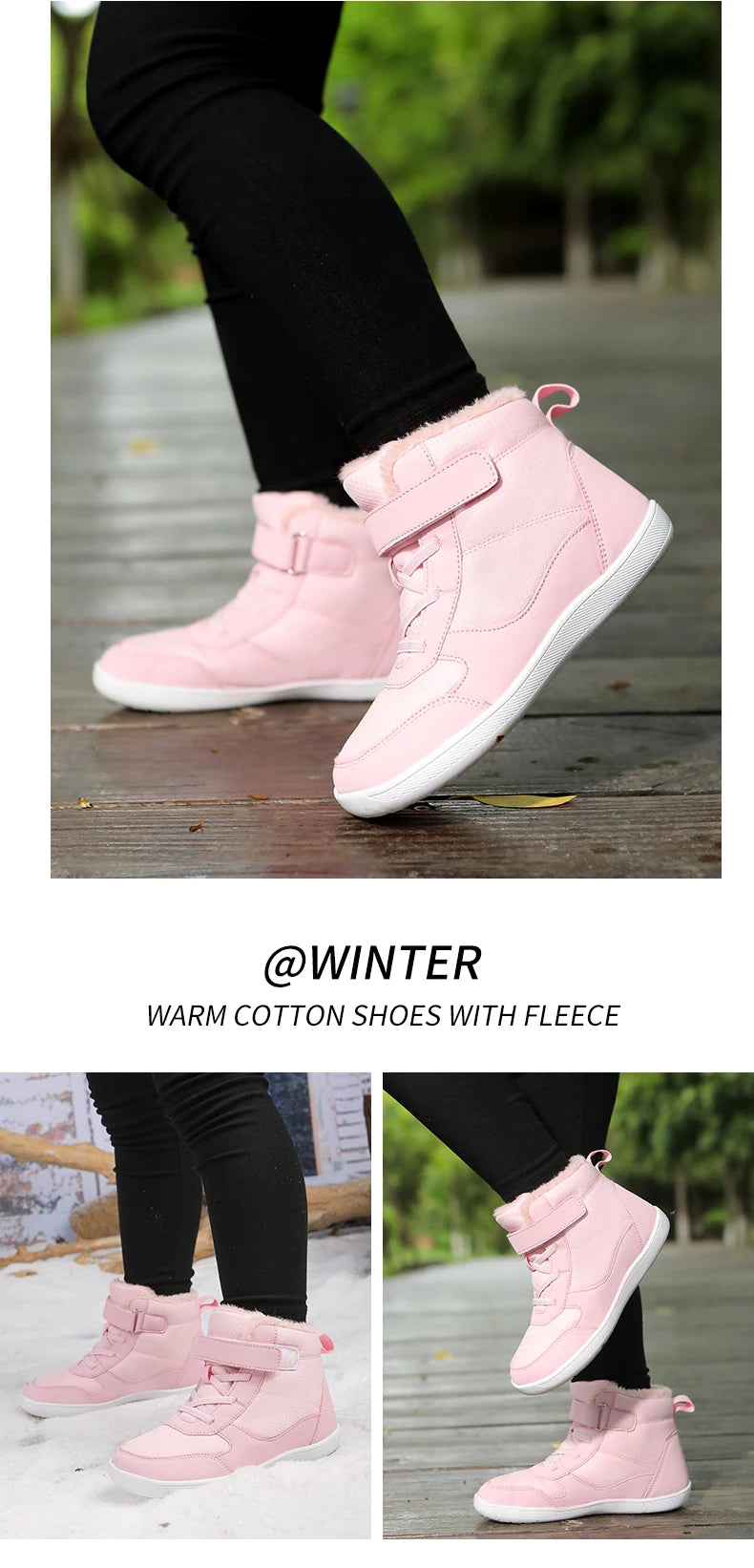 Kids Barefoot Snow Boots Winter Warm Boots for Girls Boys Outdoor Walking Non-slip Children's Shoes Girls' Boy Shoes Sneakers