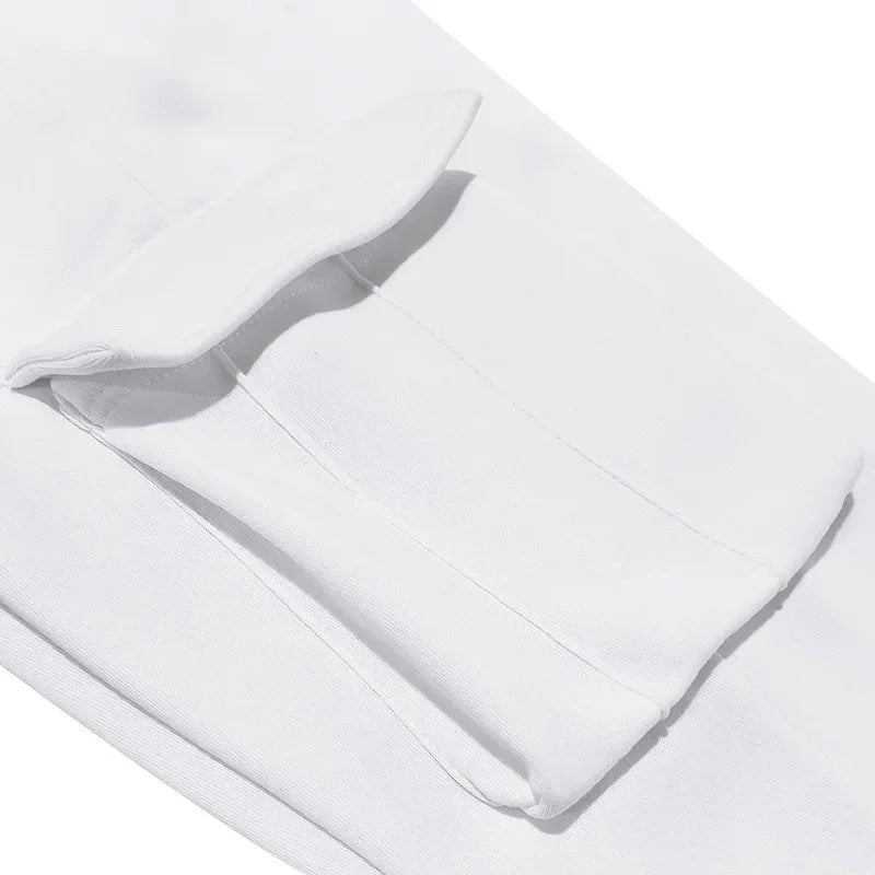 Autumn and Winter Printed New Men's Velvet Hoodie, Work Clothes, Pants Set, Sports Fashion, Leisure Multi Pocket 2-piece Set