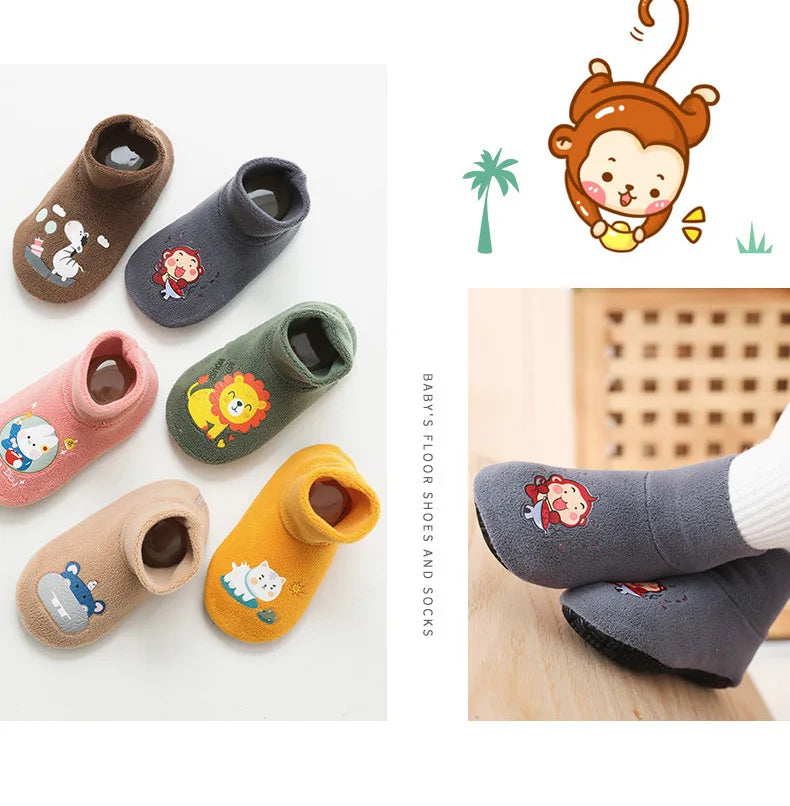 Baby Socks Shoes Infant Cute Cartoon Kids Boy Shoes Soft Rubber Sole Child Floor Sneaker BeBe Booties Toddler Girls First Walker
