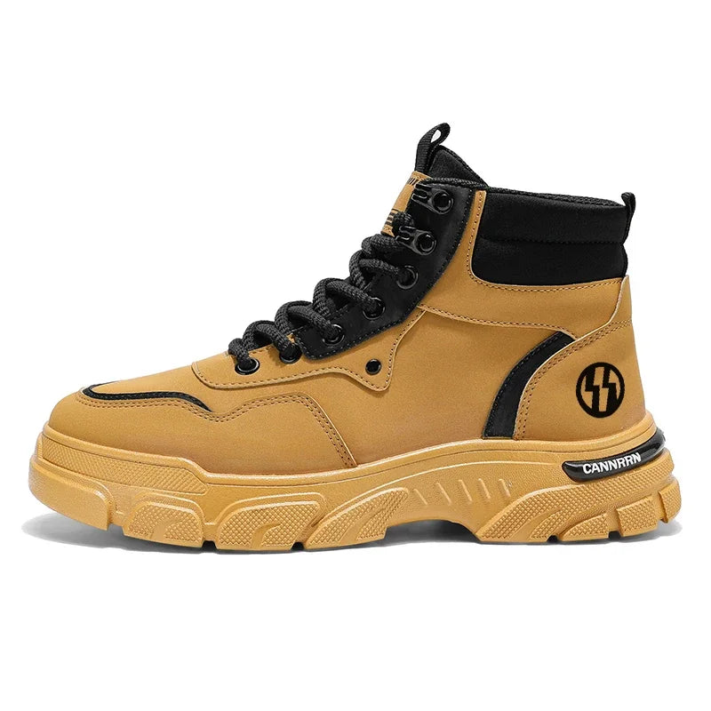 2025 autumn new breathable work boots for men, anti slip, wear-resistant, safety shoes, casual and comfortable sports shoes