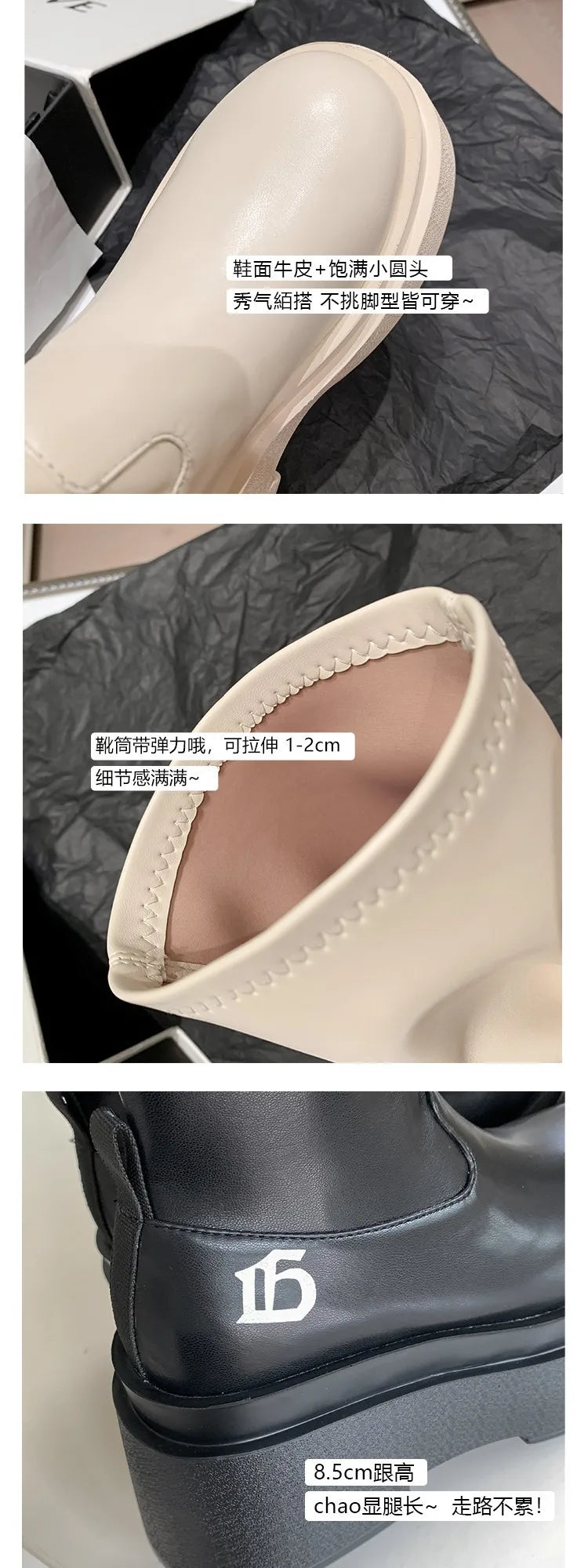 Brand New Gothic Style Sexy Elegant Chunky Platform Women Ankle Boots Big Size 43 Walking Comfy Woman Shoes  Platform Shoes