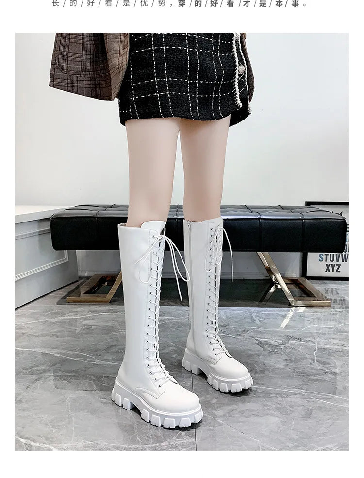 High Boots for Women 2025 New Women's Boots Fashion Womens Casual Shoes Wear-resistant Non-slip Women Platform Shoes Botas Mujer