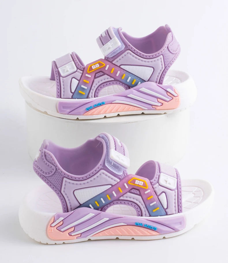 One Pairs of Summer Kids' Sandals Unisex Soft Bottom Casual Beach Shoes for Primary School Students