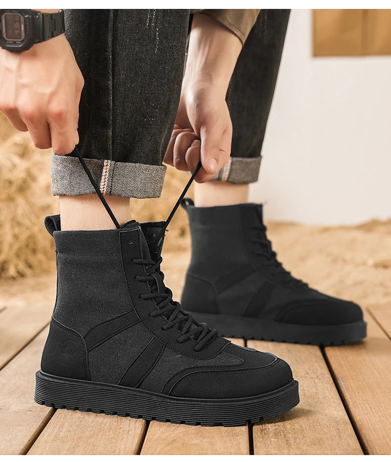 Boots Winter Mens Shoes Casual Cowboy Tactical Motorcycle Chelsea Ankle Work Leather Outdoor Designer Luxury Hiking