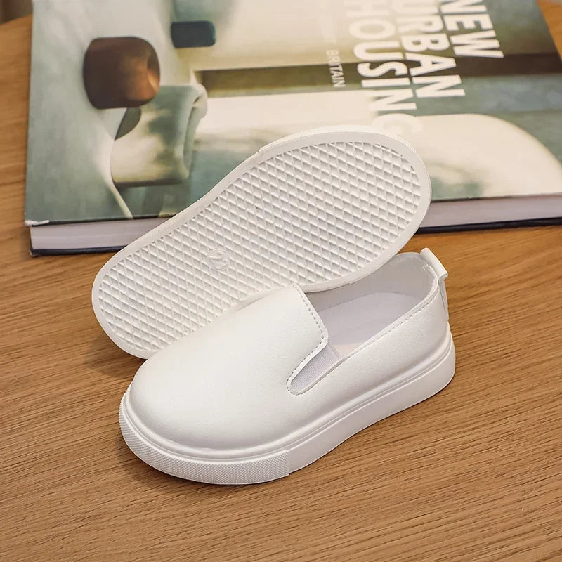 Classic Girls Pure White School Sneakers Versatile Fashion Simple Kids Causal Boys Tennis Shoes Non-slip Children's Sports Shoes