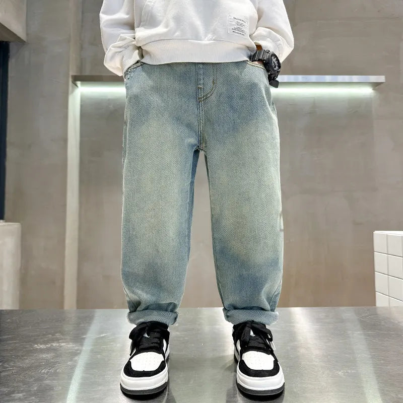 Jeans For Boys High Quality Children Clothes Casual Style Kids 2024 Spring Autumn New Arrival Denim Pants 5 6 7 8 9 10 11 12 14Y