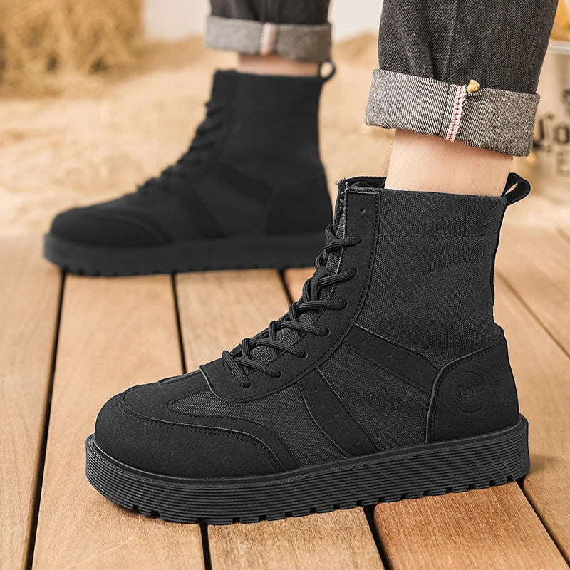 Boots Winter Mens Shoes Casual Cowboy Tactical Motorcycle Chelsea Ankle Work Leather Outdoor Designer Luxury Hiking