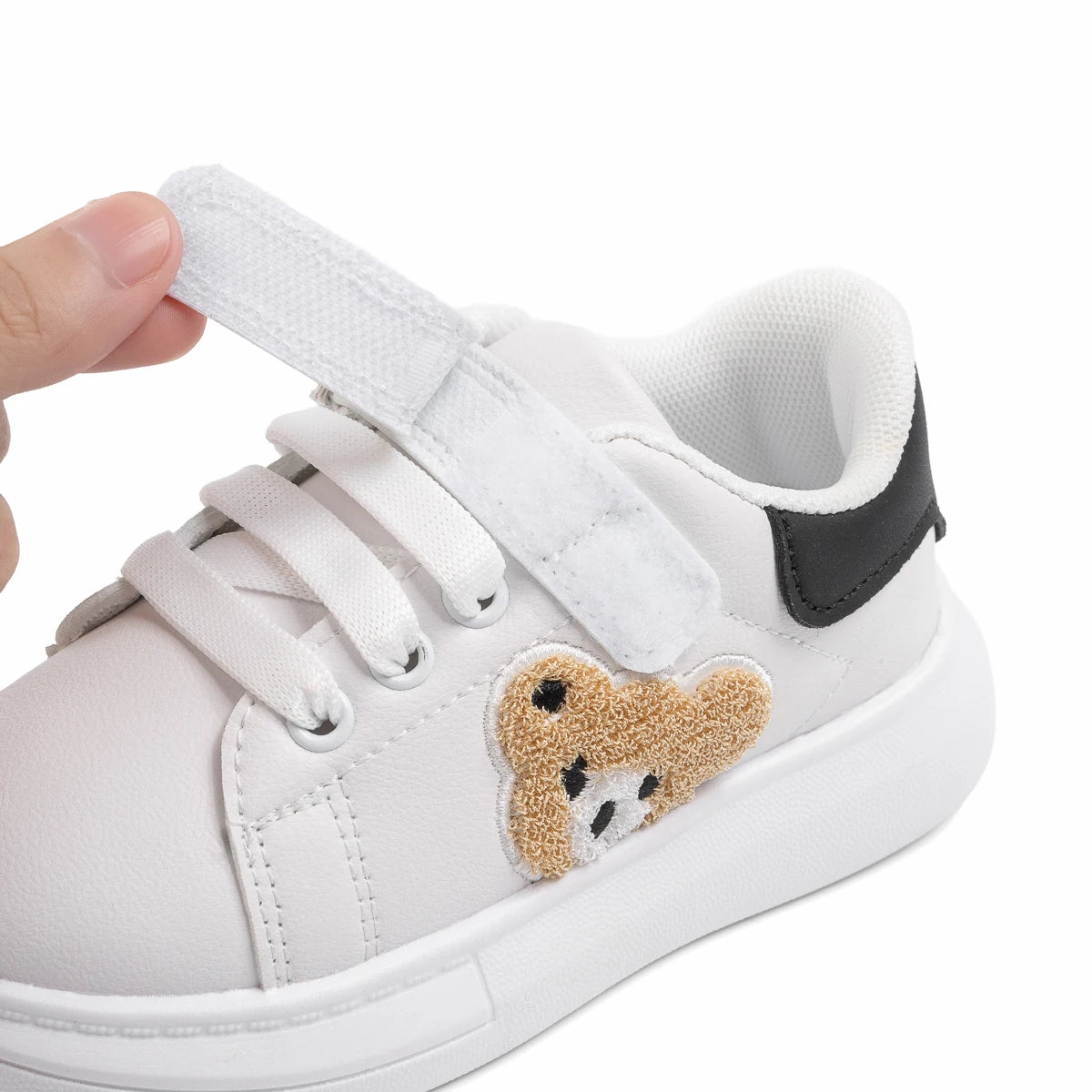 Children's Sneakers Solid Color Bear Casual Shoes Anti-Slip Soft Comfortable Kids Shoes Four Seasons Hundred Boys Girls Sneakers