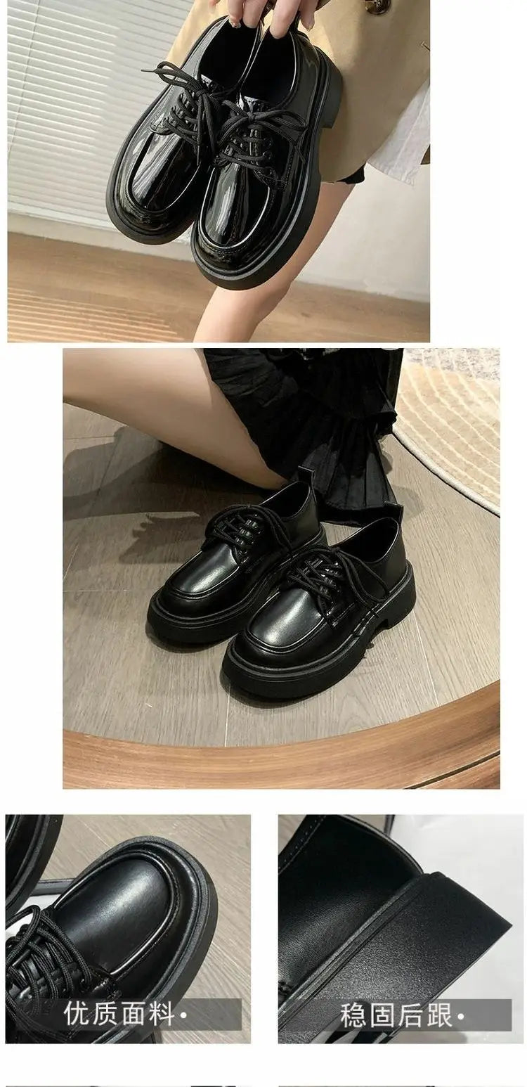 Women's Shoes Platform Round Toe British Style All-Match Oxfords Casual Female Sneakers Shallow Mouth Flats Autumn Loafers With