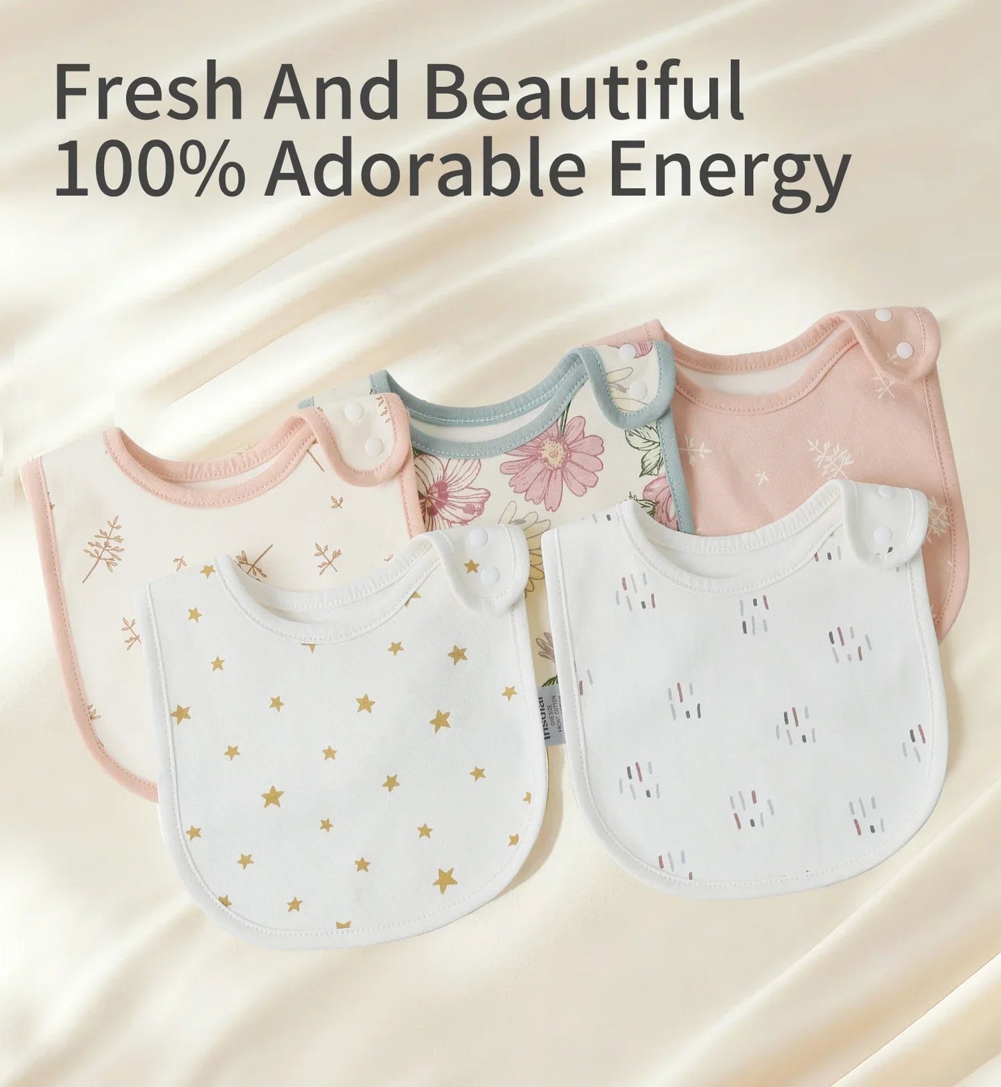 5 Pcs/set Baby Bibs U-shaped Infant Saliva Towel Easy to Wipe Kids Eating Cloth 100% Cotton Anti-spitting Skin-friendly 1-3Y