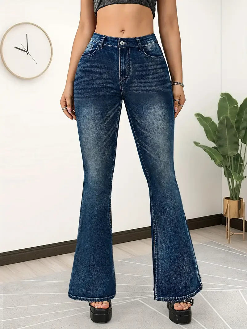 European and N Style Edition Stretch Bell-bottom Pants Women Jeans Women Comfortable Fashion All-matching Trend Jeans