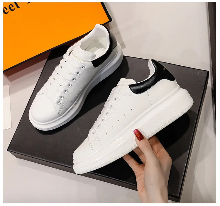 2024 Classic Leisure Sports Sneakers Height Increasing Lovers With Men's and Women's Thick Bottom fFlat Lace-up Waterproof Shoes