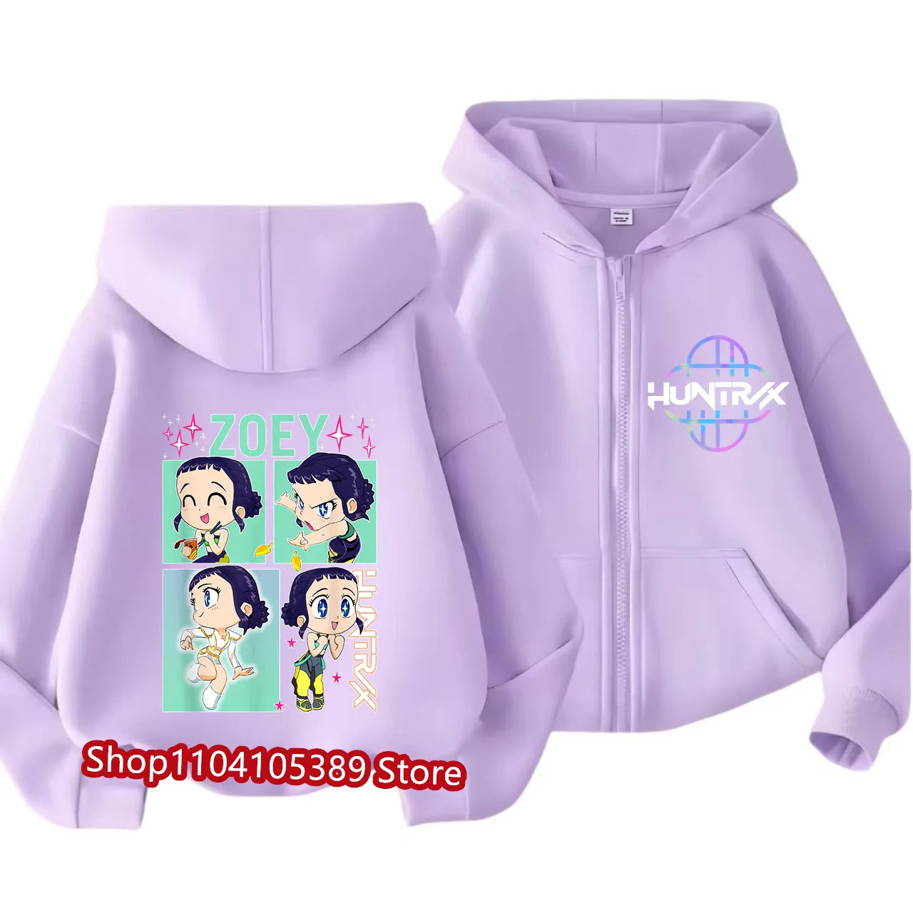Kpop Demon Hunters Zipper Hoody Children Huntrix Rumi Zoey Cartoon Fashion Zip Sweatshirt Boy Girl Casual Tops Kids Clothes Gift