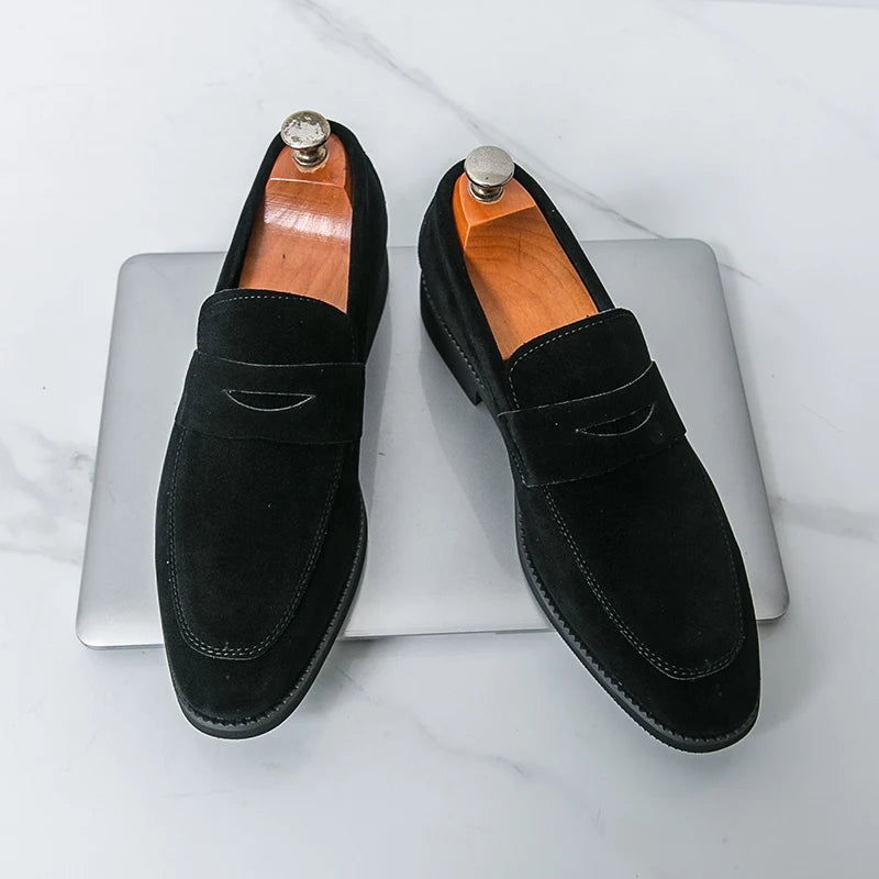 Classic Casual Leather Shoes For Men High Quality Social Shoes Men Fashion Slip On Flat Business Men's Loafers