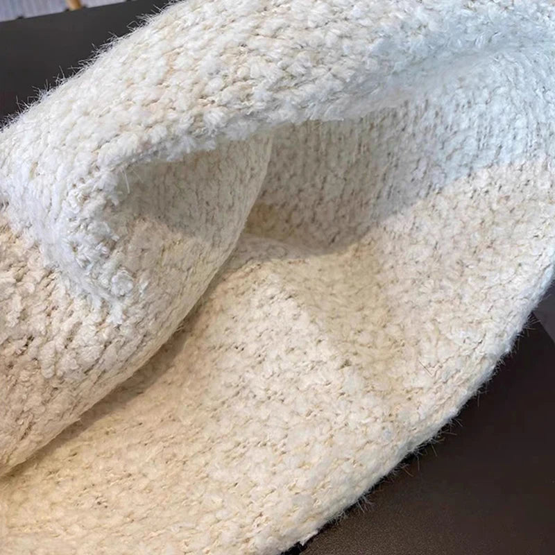 Winter Warm Baby Knitted Bucket Hat Sweet Crochet Flower Girls Curled Fisherman Hats 2-8Year Children Thicken Woolen Basin Cap