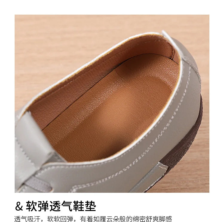 2025 Women Casual Shoes Genuine Leathe Platform Loafers for Women Wedge Sneakers Zapatos Mujer Fashion Slip on Ladies Moccasins