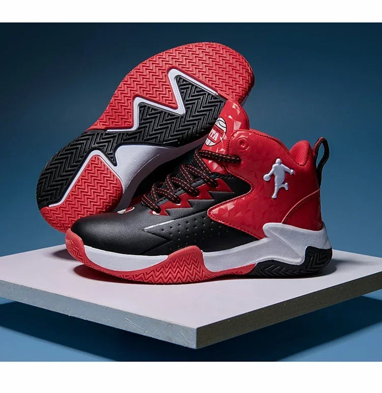 Boys Basketball Shoes High Quality Soft Top Thick Sole Non-slip Kids Sneakers Children Trainer Shoes Outdoor Boy Sport Basket