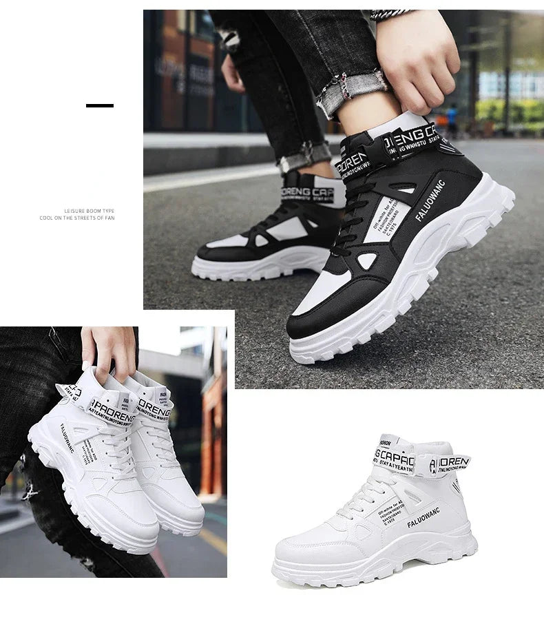 Trendy Men's Short Boots Autumn Winter Fashionable Lightweight Comfortable Anti Slip Flat Shoes Basketball Sports Casual Shoes