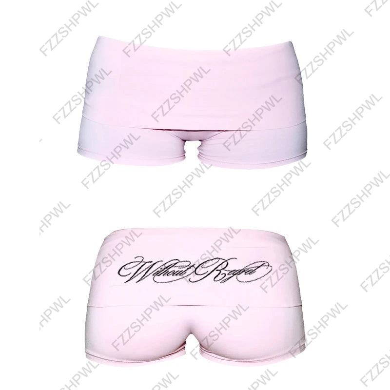Y2K Shorts Grunge Goth Hip Hop Harajuku Letter Print Vintage Hot pants Streetwear High street Chic Casual Cleanfit Y2k Panties