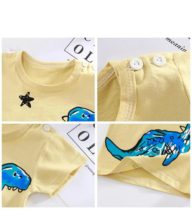 2022 New Summer Infants Clothes Short Sleeve T-shirt+shorts 2-piece For Baby Boys Girls Kids Outfit Children's Clothing Sets