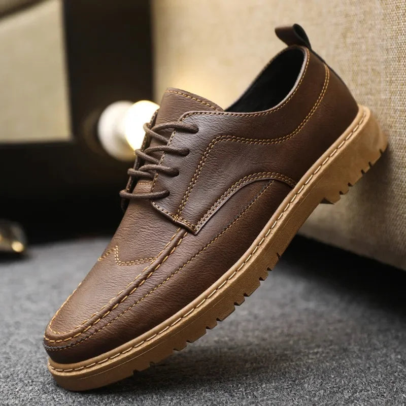 Classic Business Leather Shoes for Men Fashion Handcrafted Men's Dress Shoes Comfortable Flats Loafers Brand Men's Casual Shoes