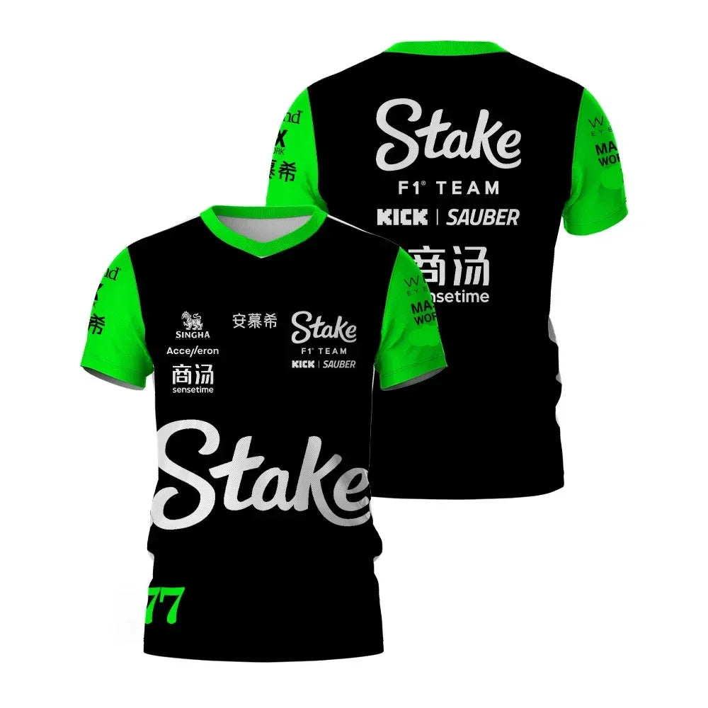Stake 2025 Nico Hulkenberg Gabriel Bortoleto F1 Teamwear T-Shirt Men Hot Sale New Summer Women Short Sleeve Tops Shirts Children