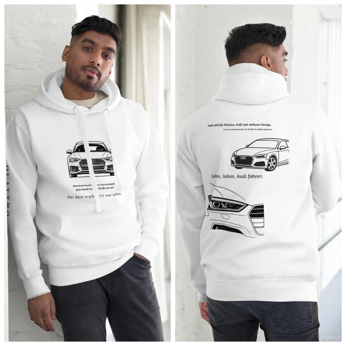 Audi Hoodie - Sportback Model Outline - High-end Car Enthusiasts' Gift for Men's and Women's Hoodies
