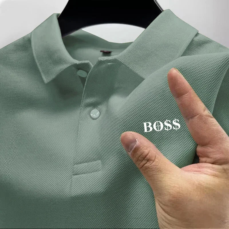 Men's Short Sleeve Polo Shirt, Quick Dry, Breathable, Casual, Stylish, Business, Sports, Summer, High, New, 2025