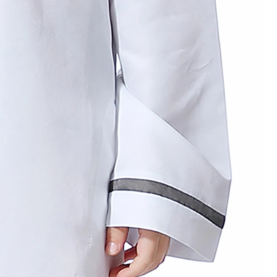 Ramadan Eid Islamic Boys Long Robe Children Traditional Arab Thobe Thawb Caftan Solid Color Long Sleeve Stand Collar with Pocket