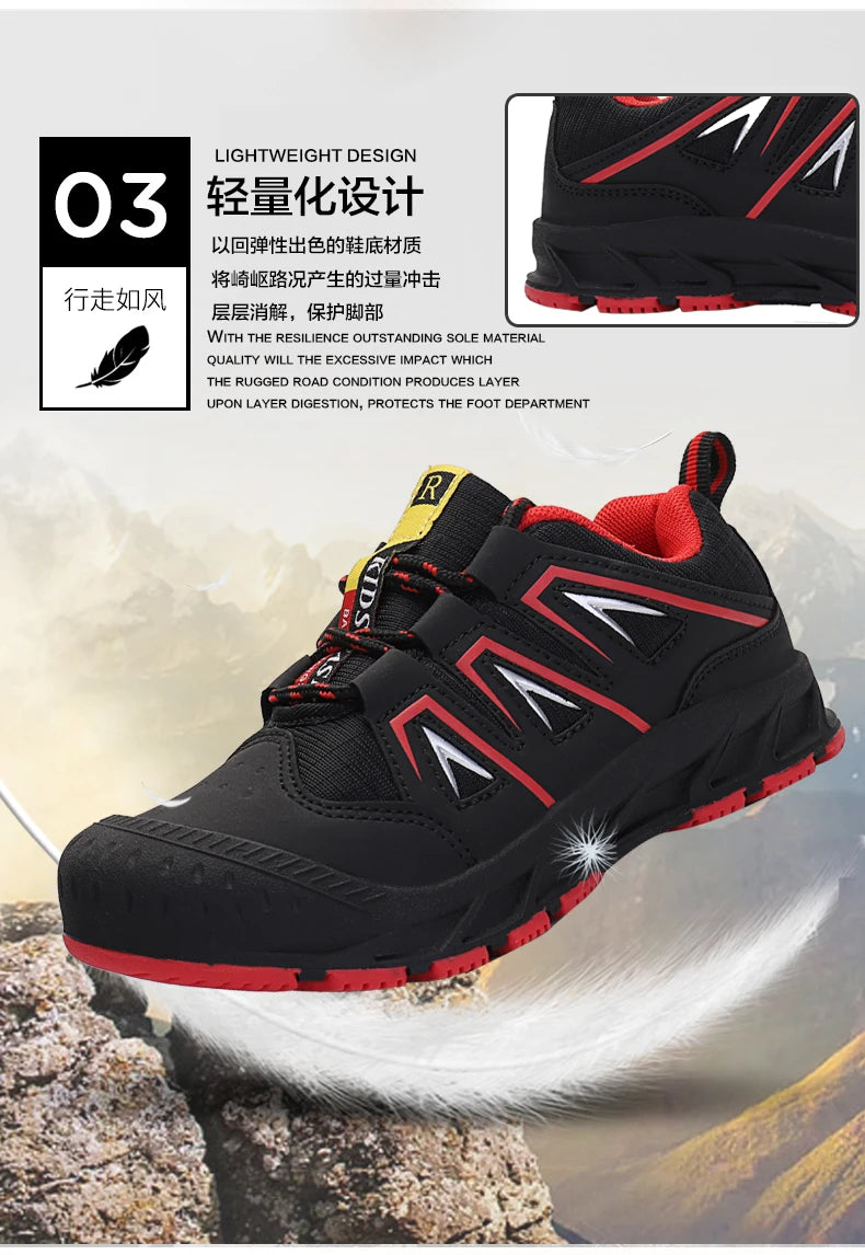 Children‘s Hiking Shoes Kids Waterproof Athletic Shoes Non-slip Boys Girls Casual Trekking Sneakers Outdoor Lace-up Tennis Shoes