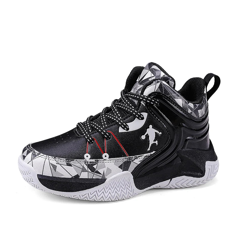 Hot Sale Basketball Shoes For Children Fashion Design Purple Children's Basketball Sneakers High Top Lace-up Kids Sports Shoes