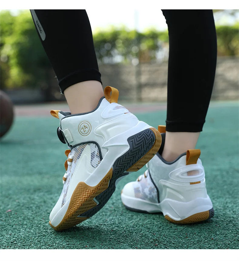 Kids Basketball Shoes Boys Sneakers Non-slip Child Trainer Basket Shoes Outdoor Children Sport Shoes