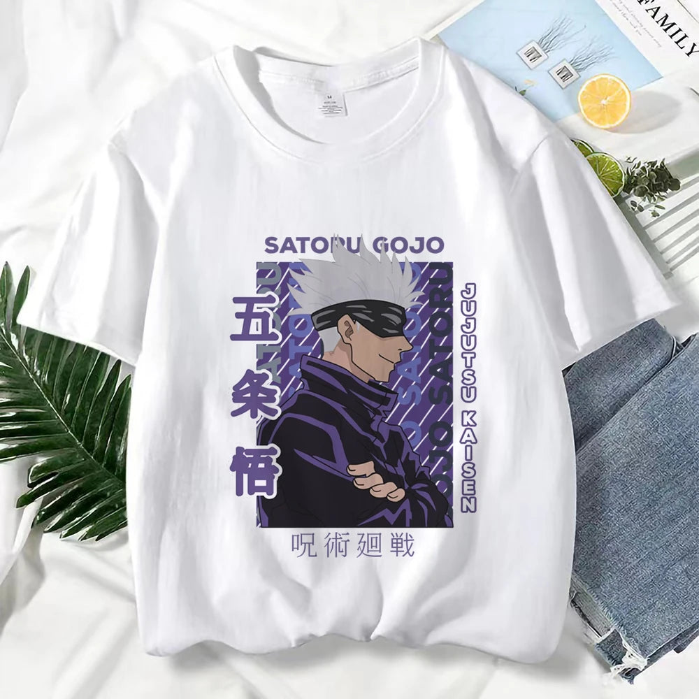 Japanese Anime Jujutsu Kaisen T Shirt for Men Gojo Satoru Print Graphic T Shirts Unisex Harajuku Fashion Casual Short Sleeve Tee
