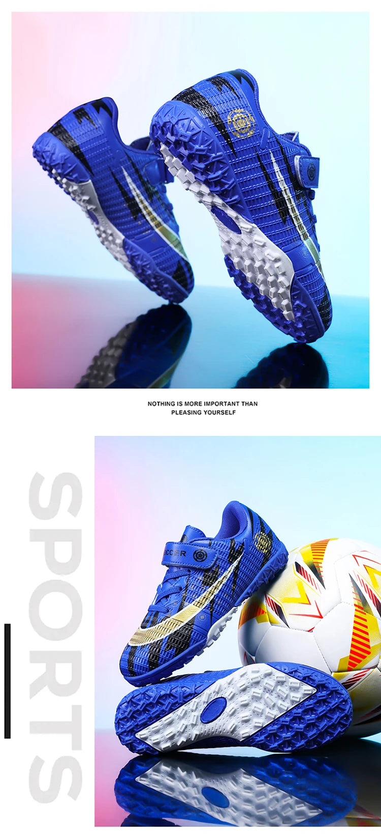 Kids Soccer Shoes TF School Football Boots Boys Girls Cleats Grass Sneakers Child Outdoor Athletic Training Sports Footwear28-39