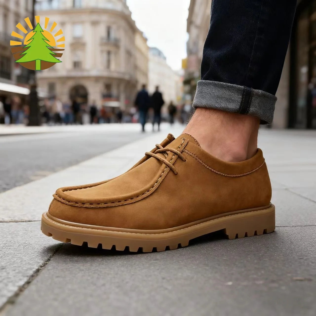 Men's Shoes 2025 Autumn New Trendy British Style Round-Toe Thick-Soled Derby Shoes Genuine Leather Black Formal Casual Leather Shoes, High-End Business Men's Shoes All-Season Soft-Soled Anti-Odor Leather Shoes Men's Korean St