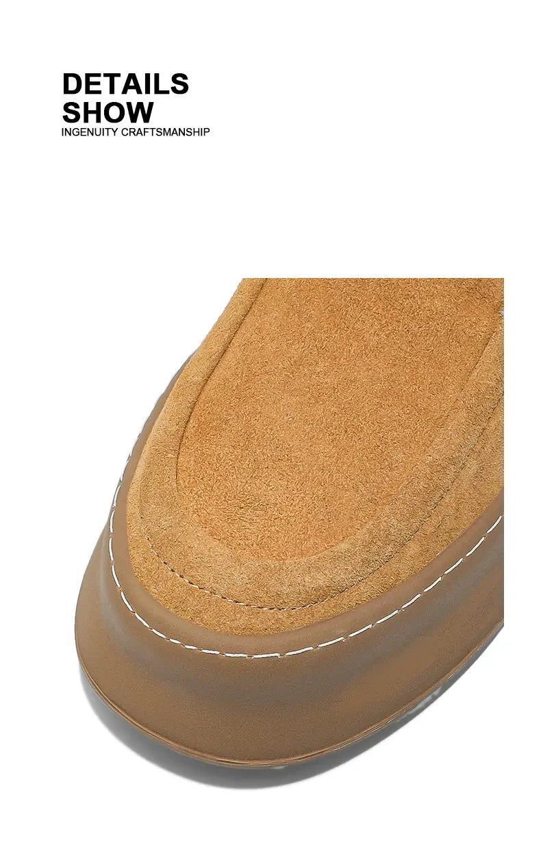 Men's High-top Boots in Solid Colors Flat Heels and Lace-up A Trendy Brand Design for The Four Seasons Fashion Walking Boots