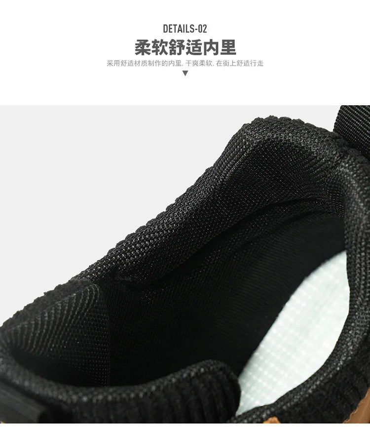 British Style Men's High Boots Fashion Outdoor Comfortable Work Boots Autumn Winter Mens Non-slip Wear-resistant Platform Boots