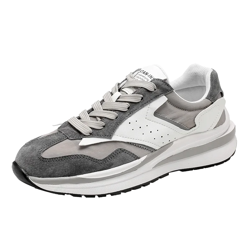 Men's Sports Shoes with Color Matching Fashionable and Versatile Soft-soled Lightweight New Lace-up Outdoor Casual Shoes