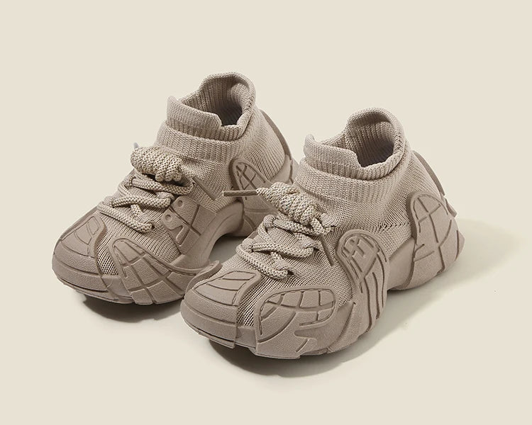 Kid Shoes Sneakers Fashion Knit Luxury Designer High Top Children Shoes Comfortable Casual Running Sports Tennis Shoes Boy Girls