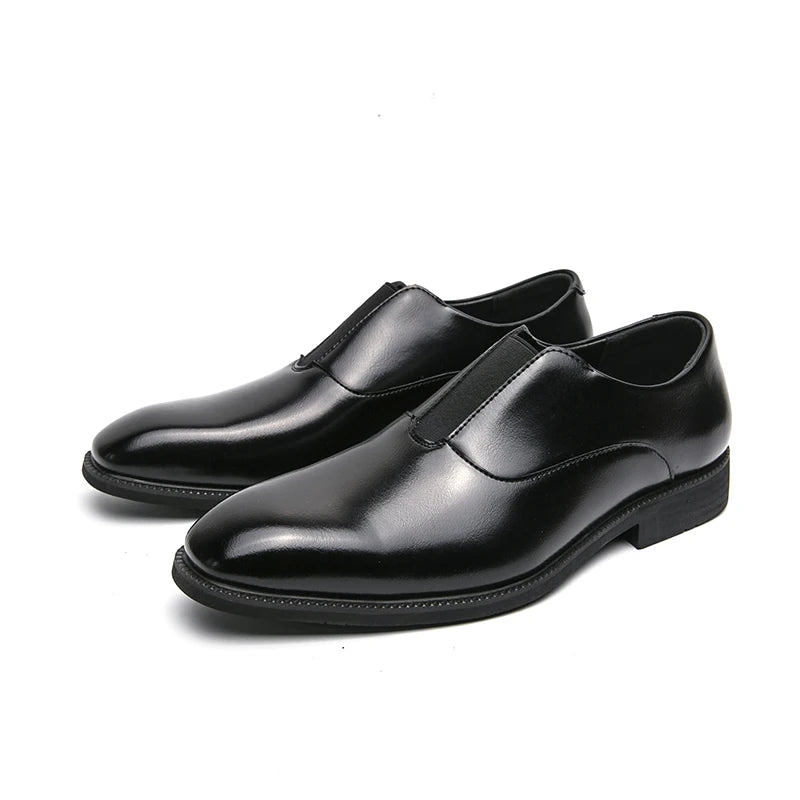 Classic Brand Men's Leather Casual Shoes Soft Soled Massage Pointed Chelsea Shoes High-end Banquet Luxury Men's Formal Shoes