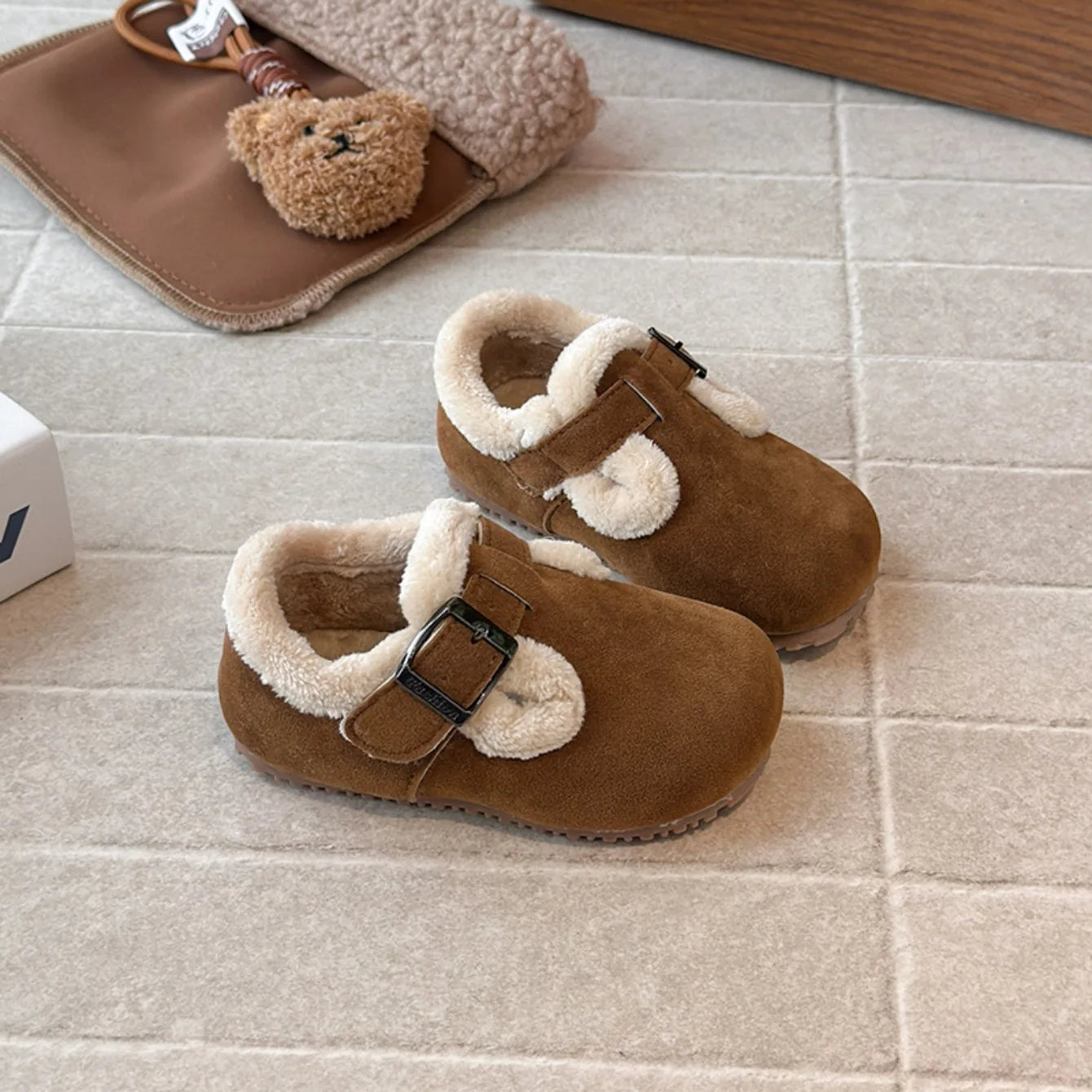 Children's Cotton Shoes Old Yellow Padded Thickened Boys Girls Bir Casual Shoes Khaki Soft Non-slip Kids ken Fashion Boots