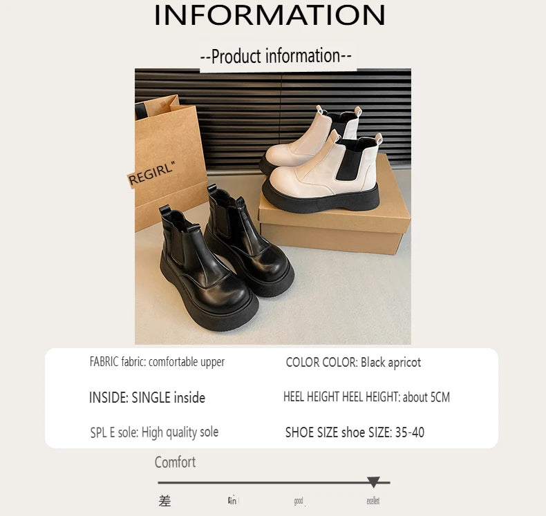 Fall New Style Thick-soled Women's Fashionable Boots, Retro Big-head Short Boots, Anti-slip and Wear-resistant Outdoor Boots