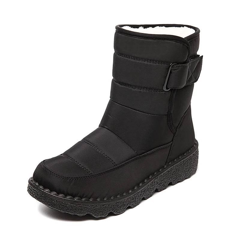 Boots Woman 2025 Winter Boots Women Low Heels Snow Boots With Fur Warm Footwear Winter Shoes Woman Luxury Middle Botas Mujer