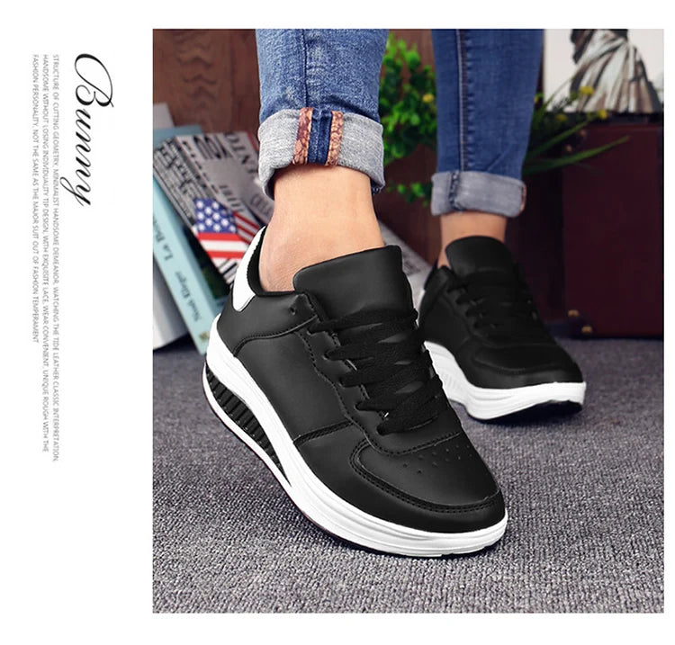 Women Sneakers Fashion Platform Shoes Lace Up Women Casual Flats Shoes Outdoor Lightweight Walking Women Shoes Zapatos De Mujer
