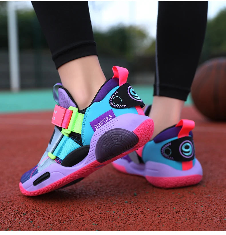 2024 New Children's Basketball Shoes For Boys Girls Non-slip Kids Sport Shoes Lightweight Outdoor Sneakers Trainers Footwear